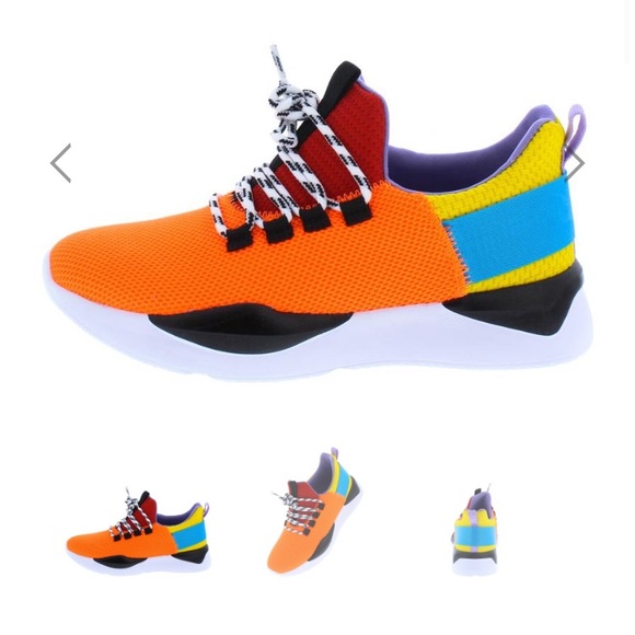 Ladies orange casual sneakers - Picture 2 of 3